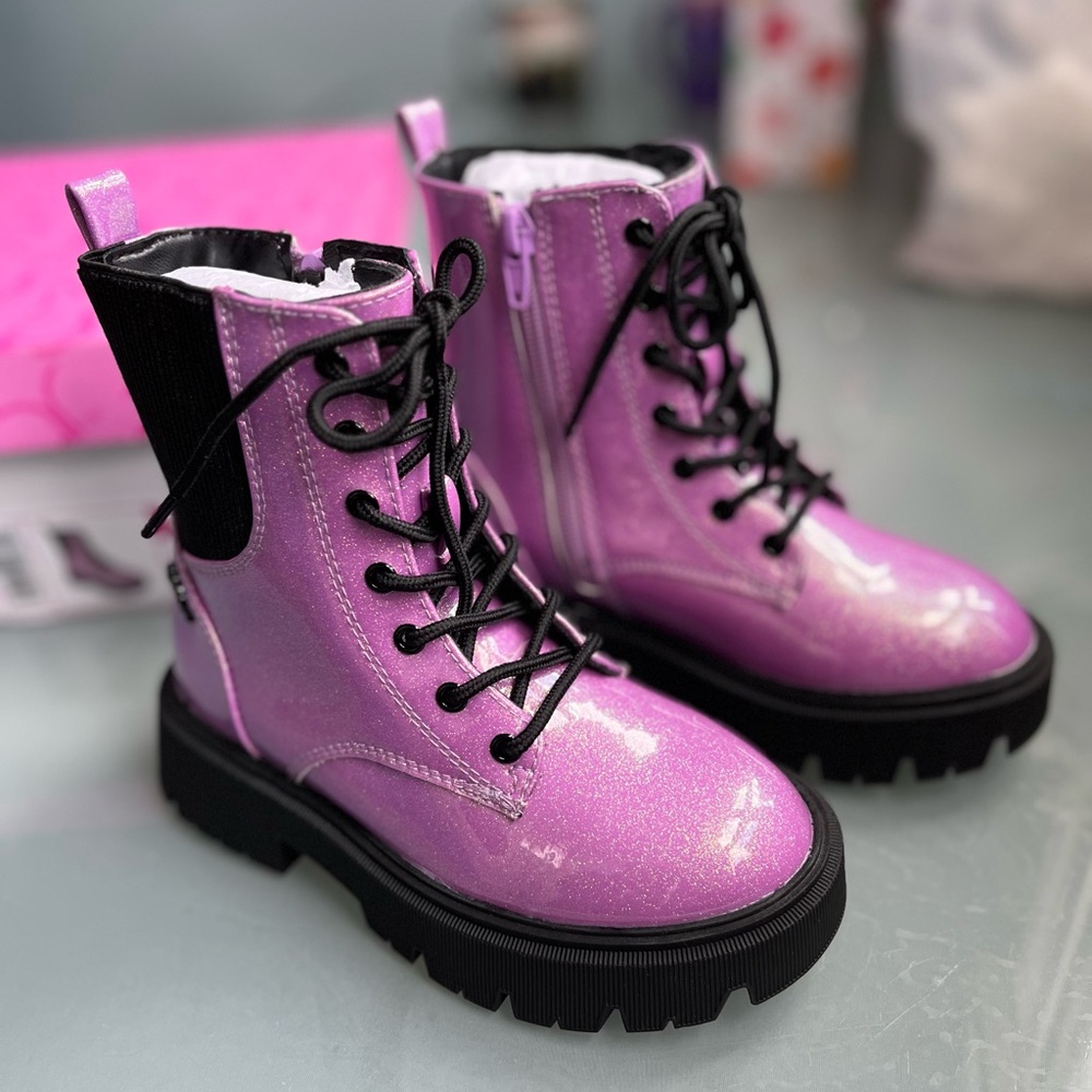 DESIGNER SUGAR PINK GLITTER BOOTS- GIRLS 13